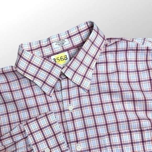 Peter Millar Raspberry Plaid Long Sleeve Button Up Shirt Men Size XL - Picture 1 of 9